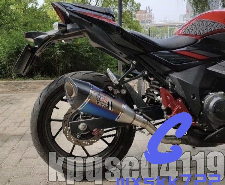 【カーボン製+ブルーチタンカラー仕様】【60.5mm用】汎用サイレンサー 全長430mm ヨシムラR11風 スリップオン マフラー拍卖