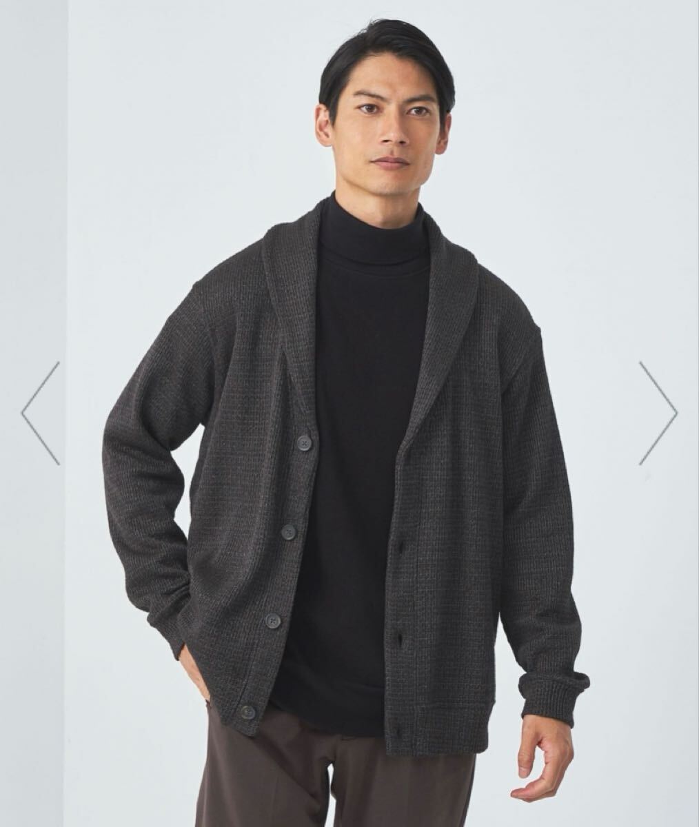 新品 GIM ジム ショールカラー ニットカーディガン Lサイズ グリーンレーベル 購入 国内ニットメーカー 送料無料拍卖