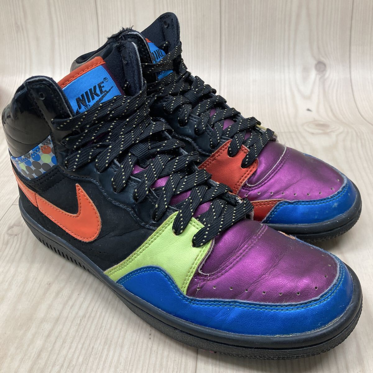 C770 FK-251001-014 NIKE ナイキ COURT FORCE コートフォース 復刻モデル スニーカー ハイカットシューズ ストリート マルチカラー 25.5cm拍卖