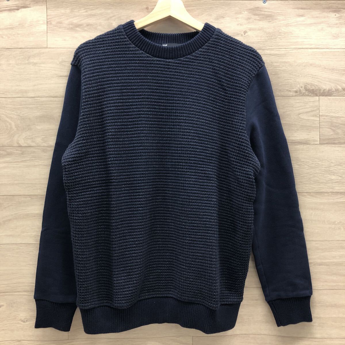 N799 3P-251003-650 23区 HOMME ニジュウサンク オム オンワード樫山 セーター ニット 長袖 ネイビー メンズ サイズ表記 48拍卖