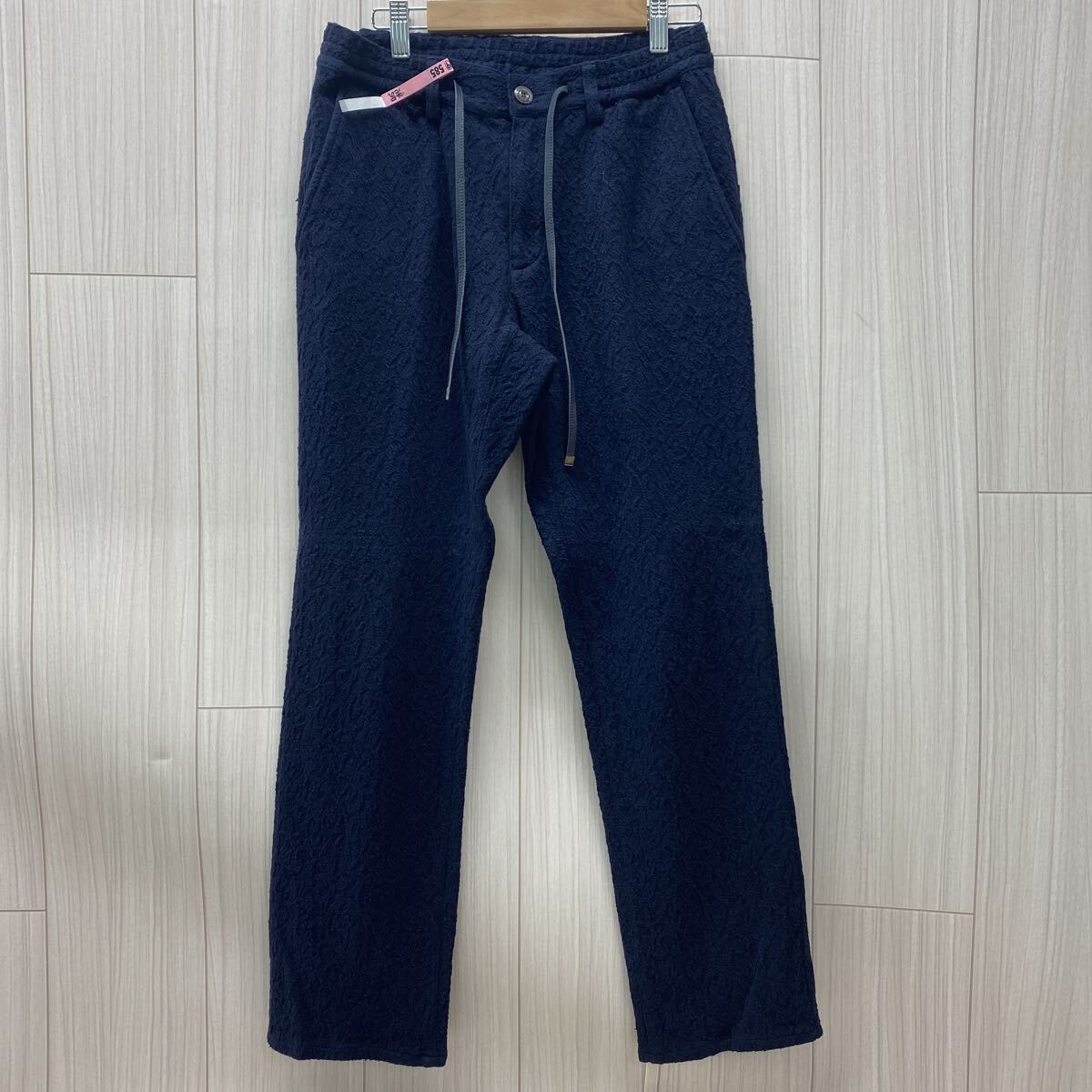 D48 3P-251003-653 EPOCA UOMO エポカ ウォモ テーパード リブパンツ ジョガーパンツ 総柄 カジュアル ネイビー メンズ サイズ44拍卖