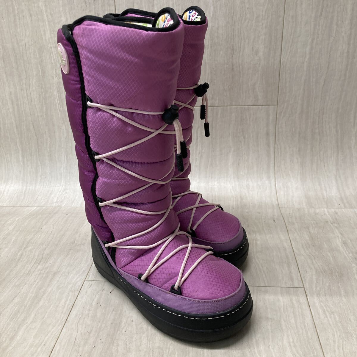 M317 FN-250808-151 crocs クロックス スノーブーツ ロングブーツ コスモブーツ パープル レディース サイズ表記W6拍卖