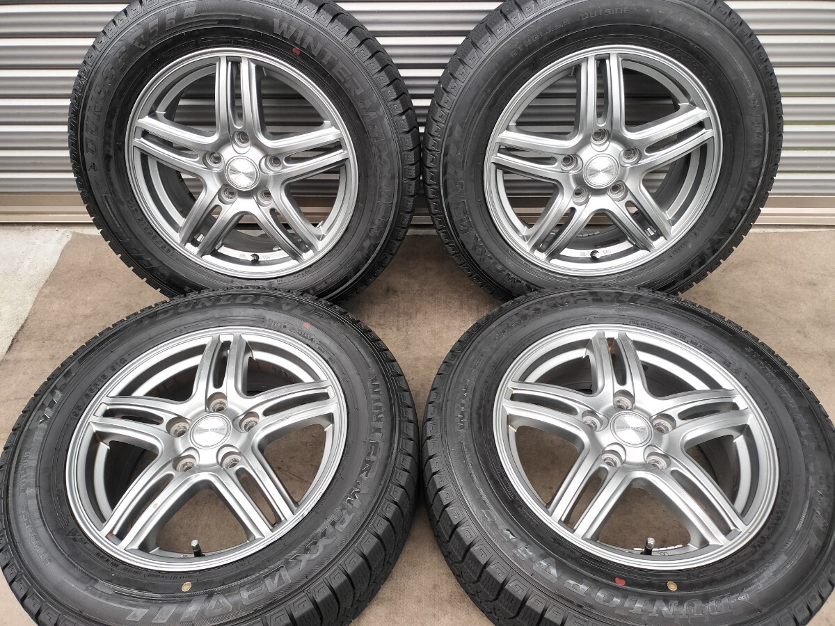 2023年製スタッドレス WAREN 15インチ 15×6J 5H PCD114.3 +50 DUNLOP WINTER MAXX 03 195/65R15★ノア ヴォクシー プリウスα セレナ等拍卖