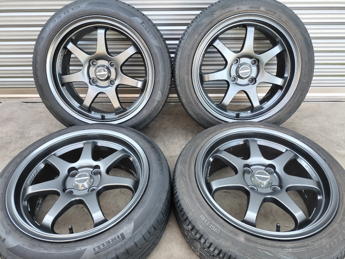 A-TECH FINAL SPEED WP-789 15インチ 15×6.5J 4H PCD100 +38 165/55R15★ガンメタ塗装 軽量 ファイナルスピード カスタム軽 シビック拍卖