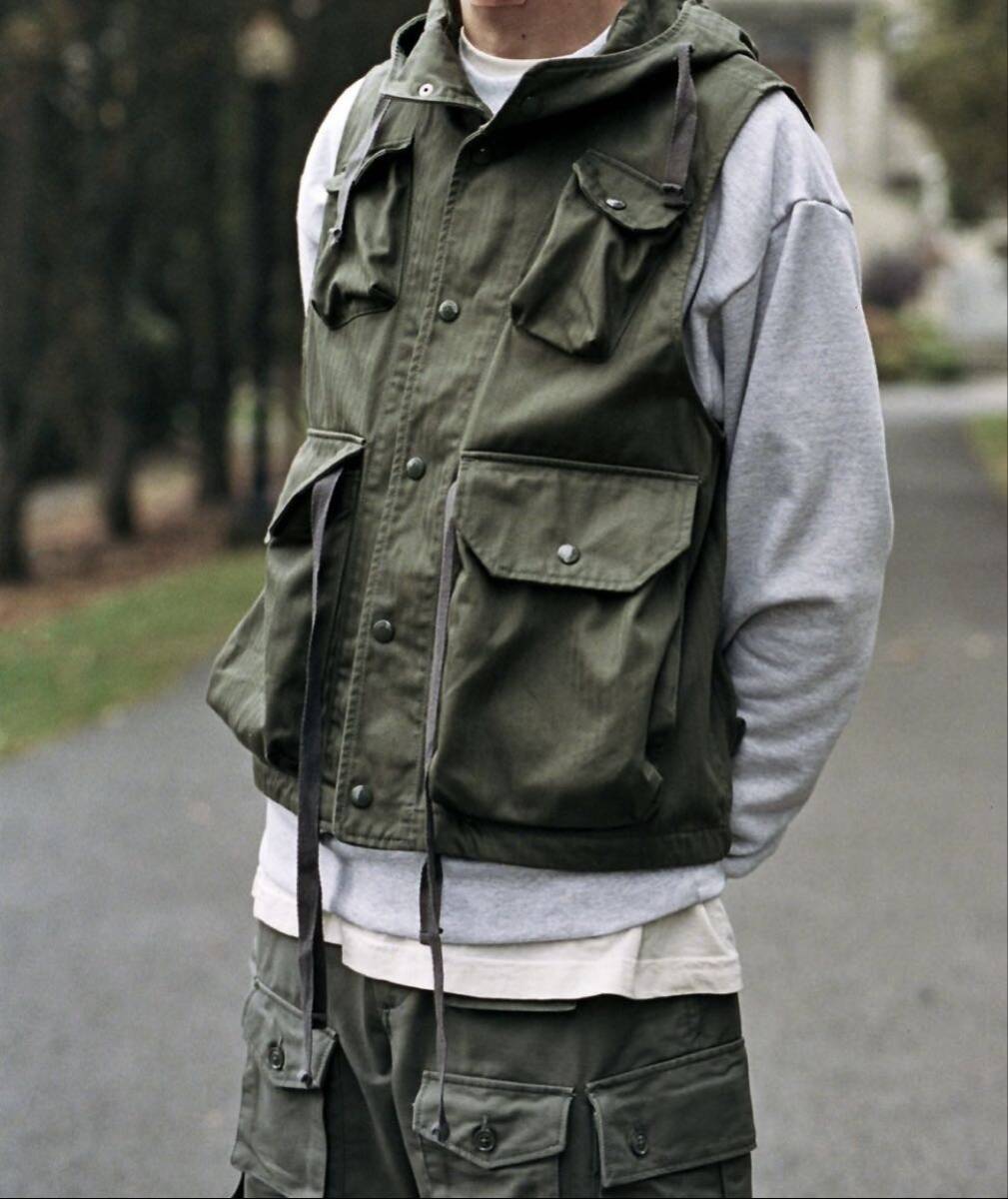 ENGINEERED GARMENTS Field Vest Cotton Ripstop OLIVE サイズM エンジニアードガーメンツ ミリタリーベスト 米国製拍卖