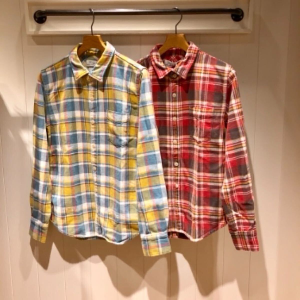 美品 REMI RELIEF x BEAMS PLUS 別注 チェックネルシャツ レミレリーフ ビームス サイズL レッド ヘビーウェイト拍卖
