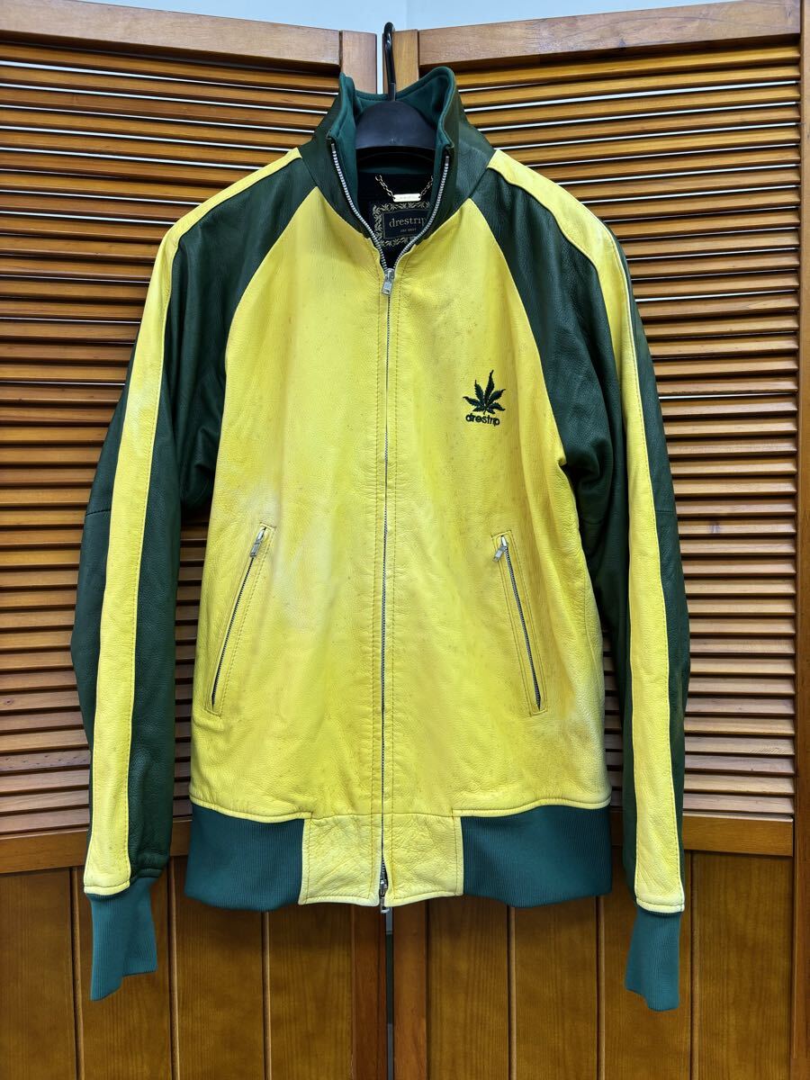 Drestrip ドレストリップ ディアスキン レザー ジャージ トラックジャケット 鹿革 グリーン イエロー 2拍卖
