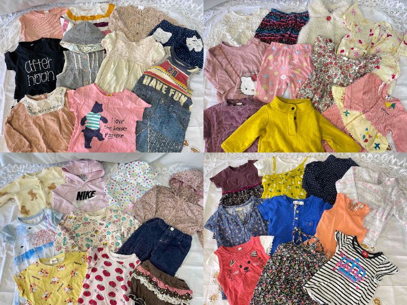 YF250 女の子 80~95 70枚セット 子供服 ブランド入り 福袋 まとめ売り マザウェイズ、ムージョンジョン、ベビードール、グラニフなど拍卖