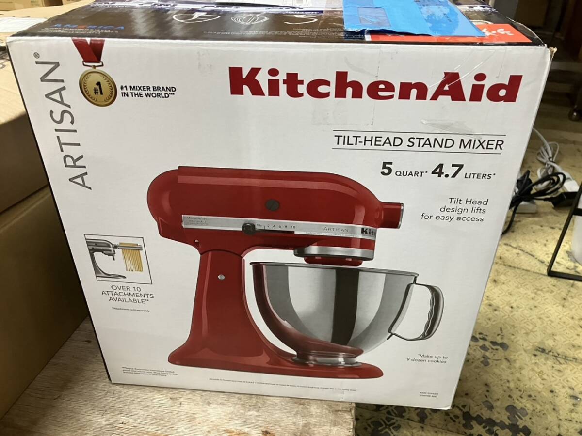 新品 FMI ミキサー KSM150 レッド W:220 D:360 H:350 厨房機器 業務用 多機能 パティシエ 製菓 飲食店 ヘッドアップ式 100V 104681拍卖