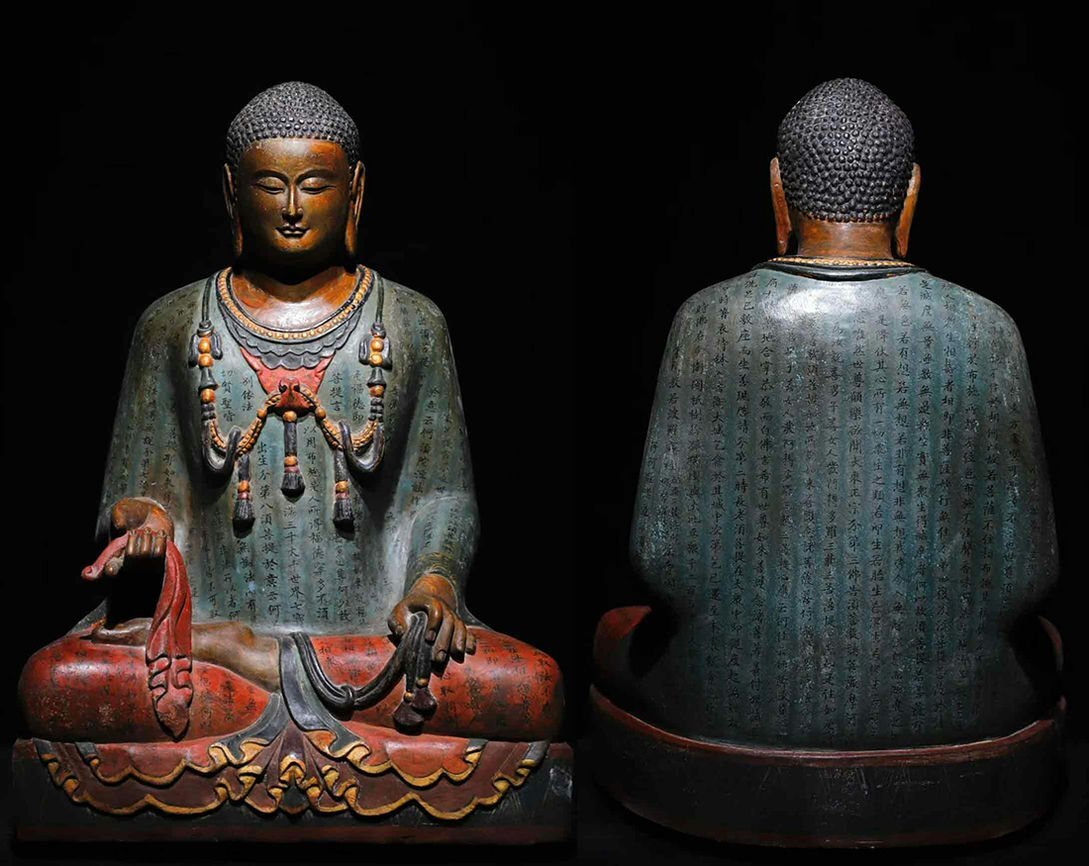 ◆羽彰・古美術◆Y7001北斉 青石彩絵仏像 経文 青石細工彫刻★仏教古美術★仏像★細密細工★廃寺旧蔵★廃寺買出品拍卖