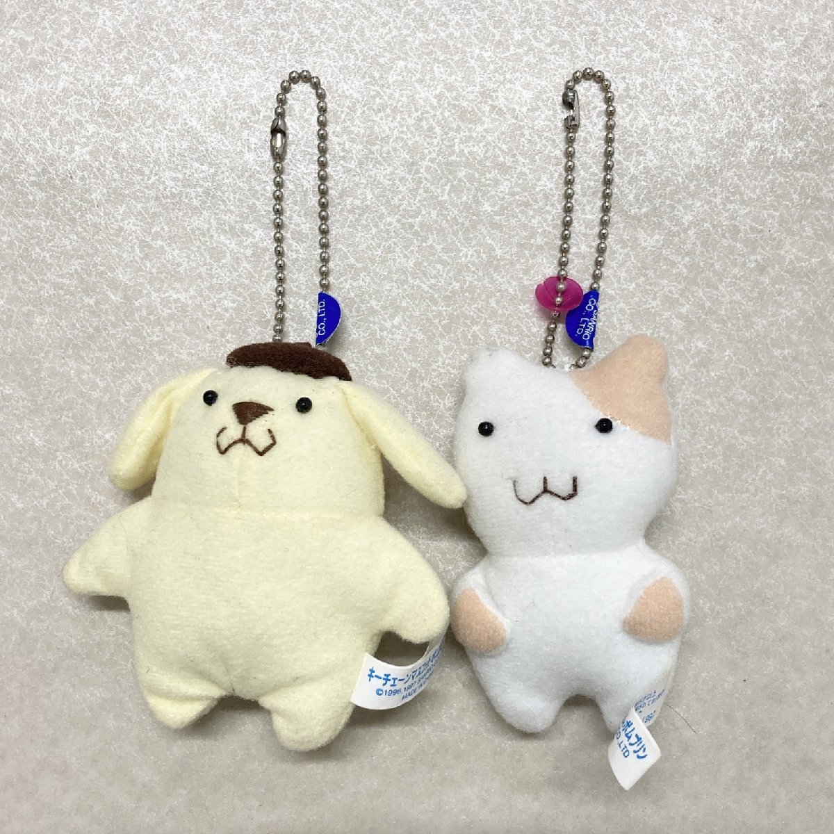 ● 希少 当時物 ポムポムプリン マスコットキーホルダー 2点 ミニ ぬいぐるみ ポムポムプリン マフィン 1997年製 サンリオ 現状品 0.03kg拍卖