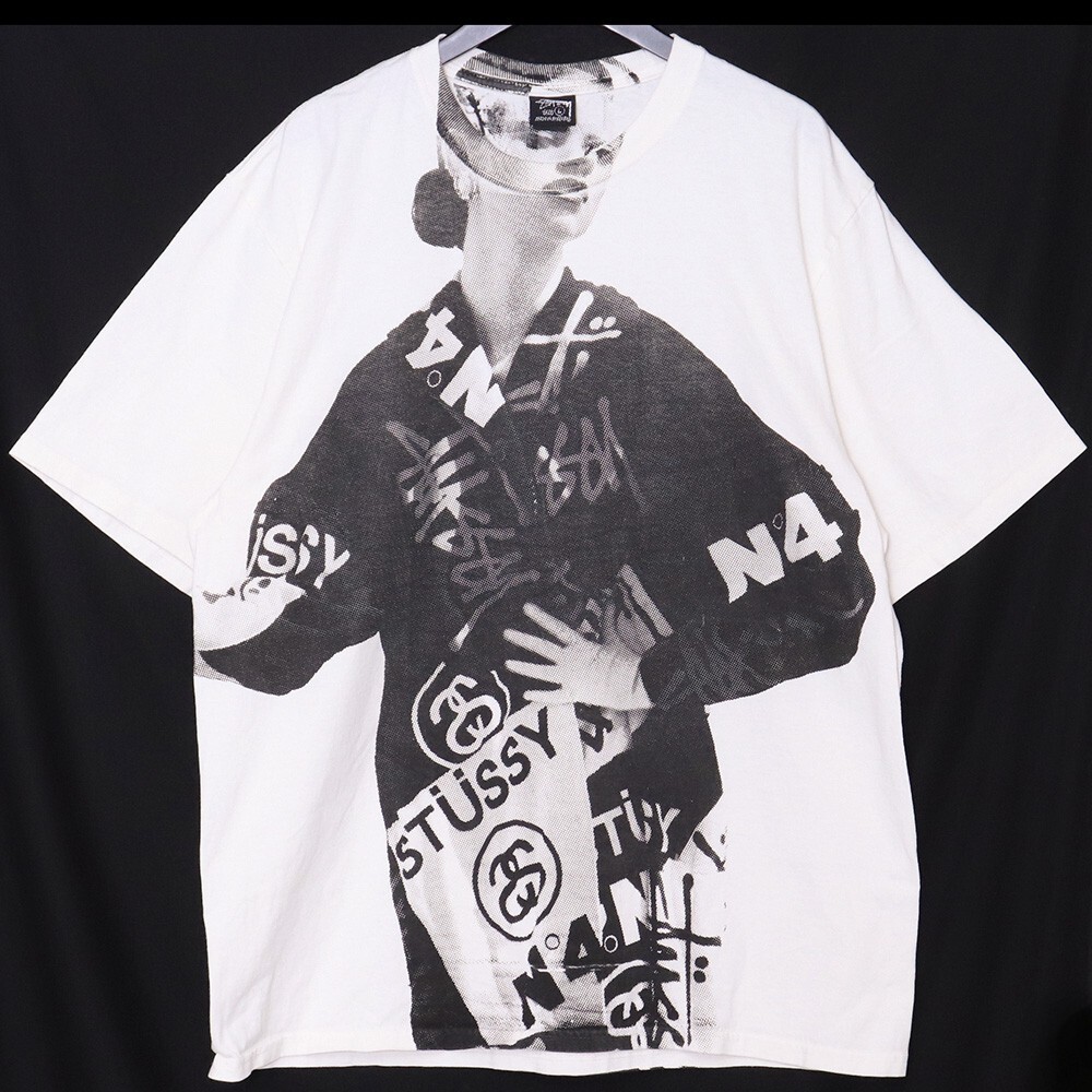 STUSSY PARIS TEE Natural Lサイズ ホワイト ステューシー パリTシャツ ナチュラル ピグメントダイ スクリーンプリントグラフィック 半袖拍卖