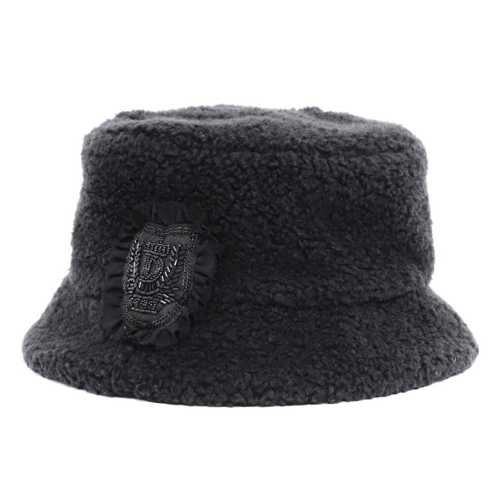 DOUBLE STANDARD CLOTHING ボアバケット ブラック 0600-130-203 ダブルスタンダードクロージング ハット ビーズワッペン 帽子拍卖