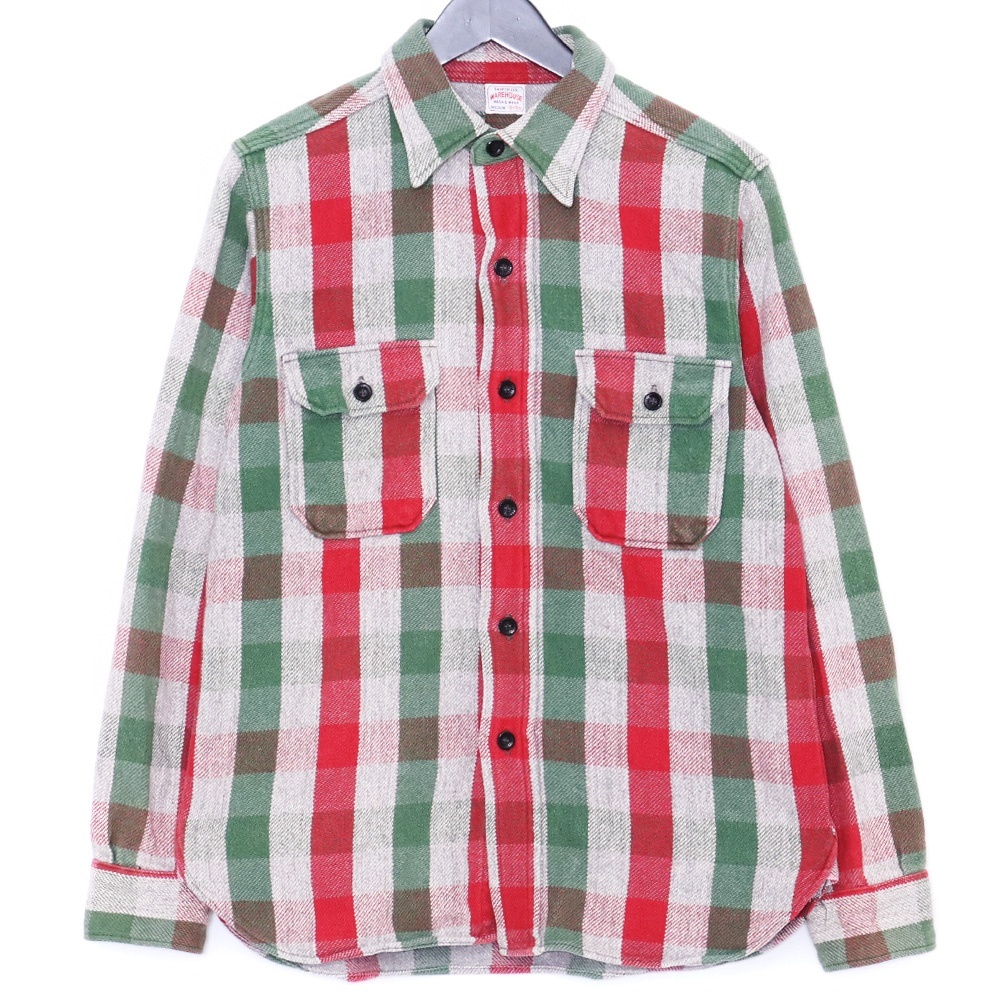 WAREHOUSE FLANNEL SHIRTS E柄 ONE WASH Mサイズ レッド ウェアハウス フランネルシャツ ワンウォッシュ チェック 長袖シャツ 胸ポケット拍卖