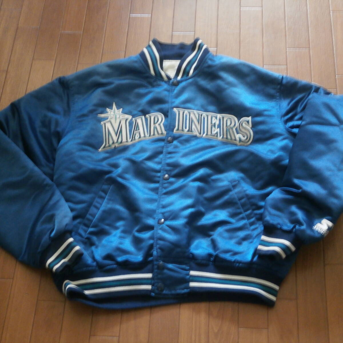90’s USA製 STARTER Seattle Mariners  XL  MLB シアトル・マリナーズ スタジャン ビンテージ イチロー スターター アメリカ製拍卖