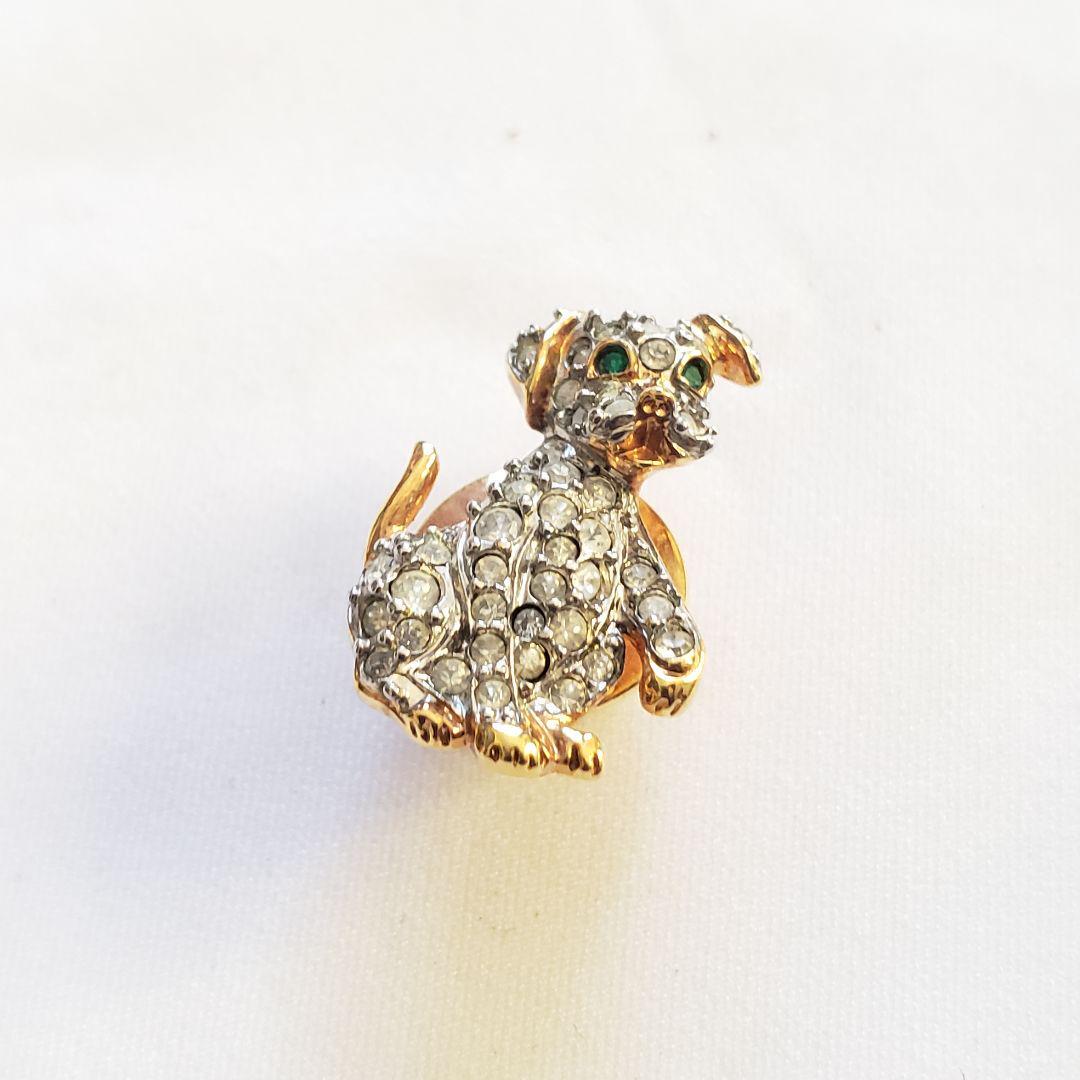 SWAROVSKI スワロフスキー 犬 ドッグ ピンブローチ タックピン拍卖