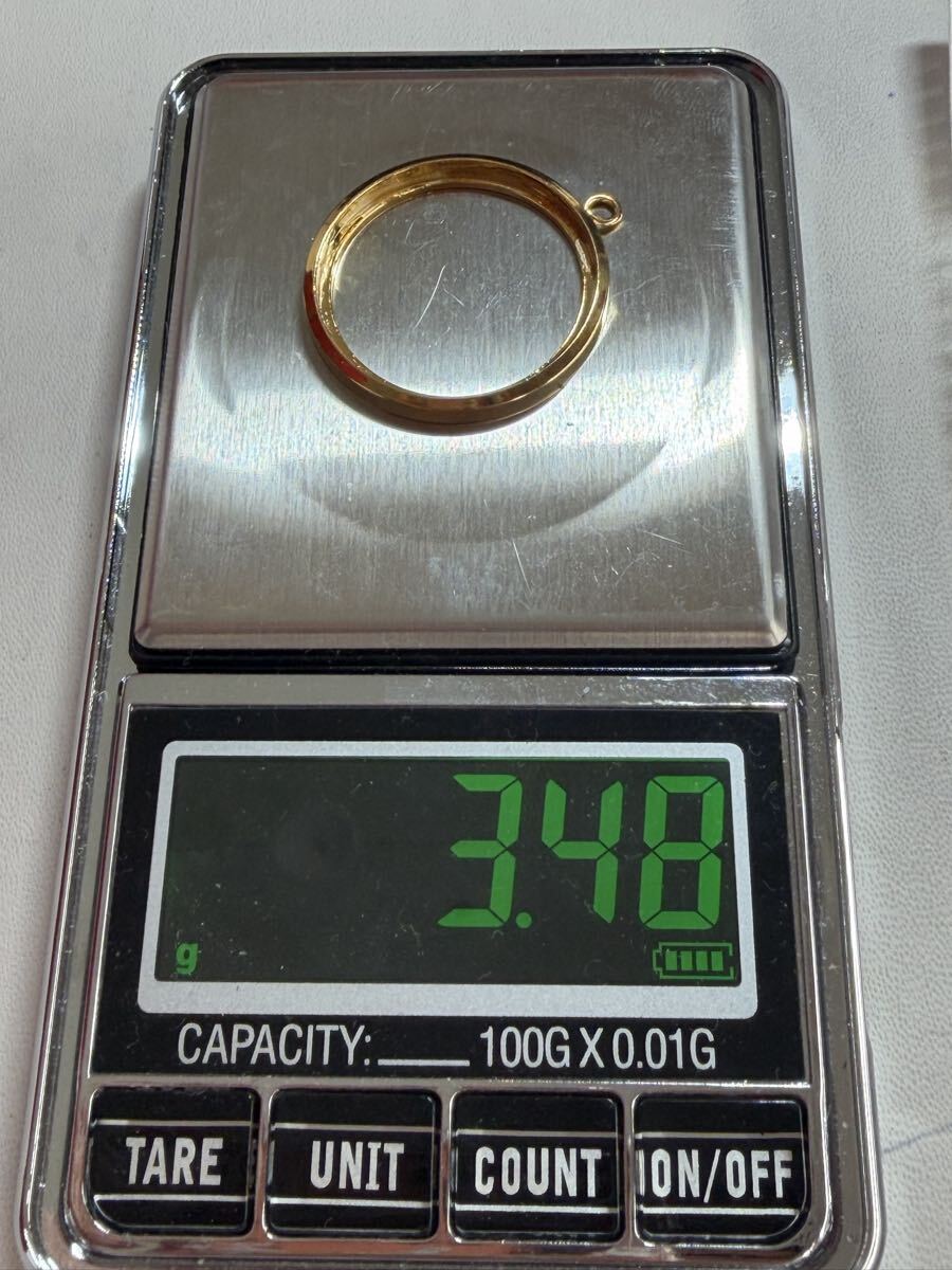 3.4g ペンダントトップの枠 素材不明 K18などの刻印はなし拍卖