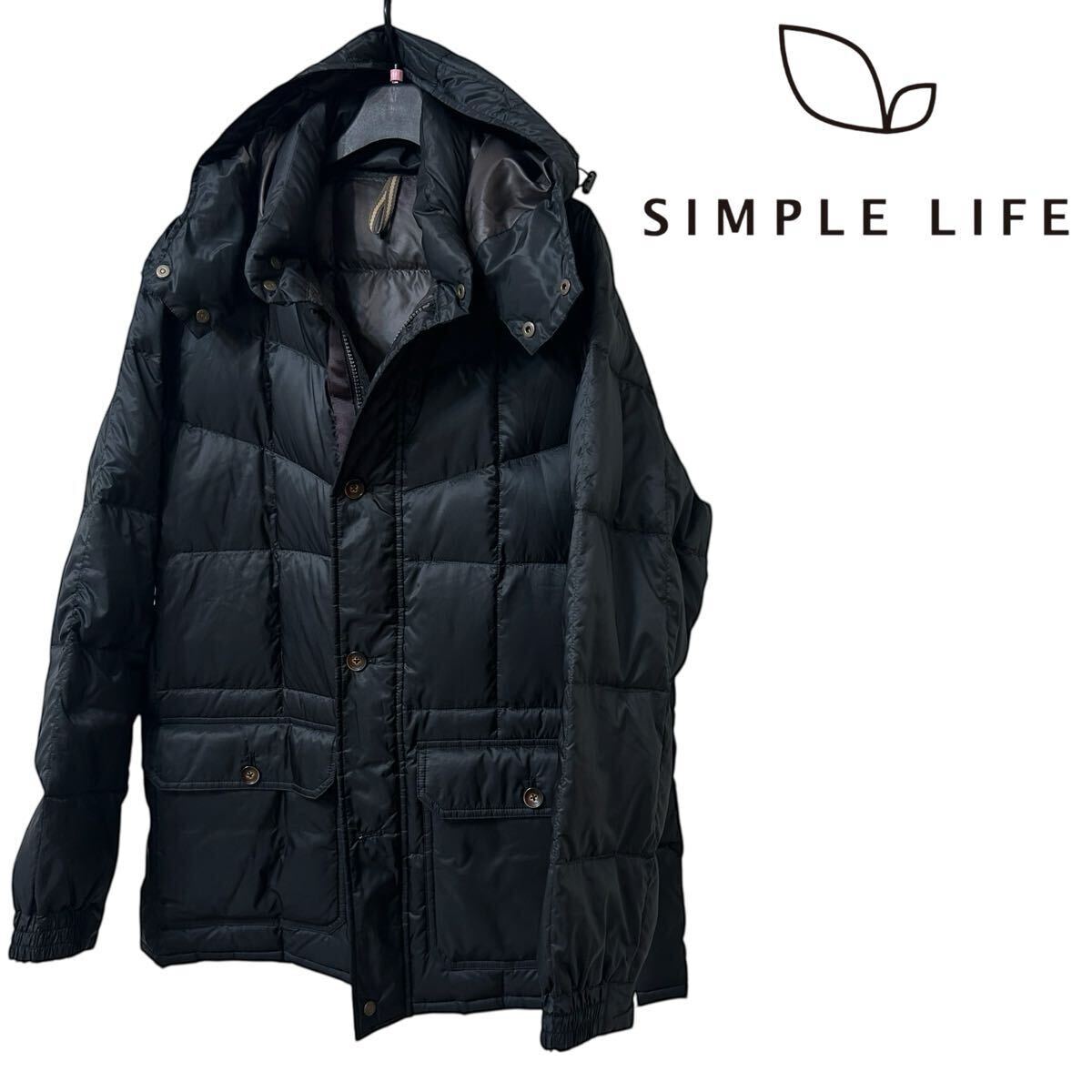 大丸 松坂屋取扱【SIMPLE LIFE】シンプルライフ 極暖ホワイトダックダウン仕様 800FP ダウンジャケット サイズL/定価4万円 レナウン正規品拍卖