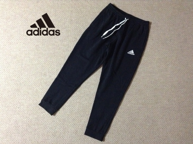 ★中古★アディダス メンズ スウェットパンツ 黒 刺繍ロゴ トレーニング ワークアウト フィットネス ジム ファッション 裏起毛 adidas拍卖