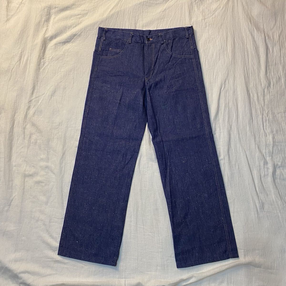 70s dead stock mode aktuell デニムパンツ デットストック ユーロ 東ドイツ W85cm L74.5cm Euro vintage ビンテージ 25102811拍卖