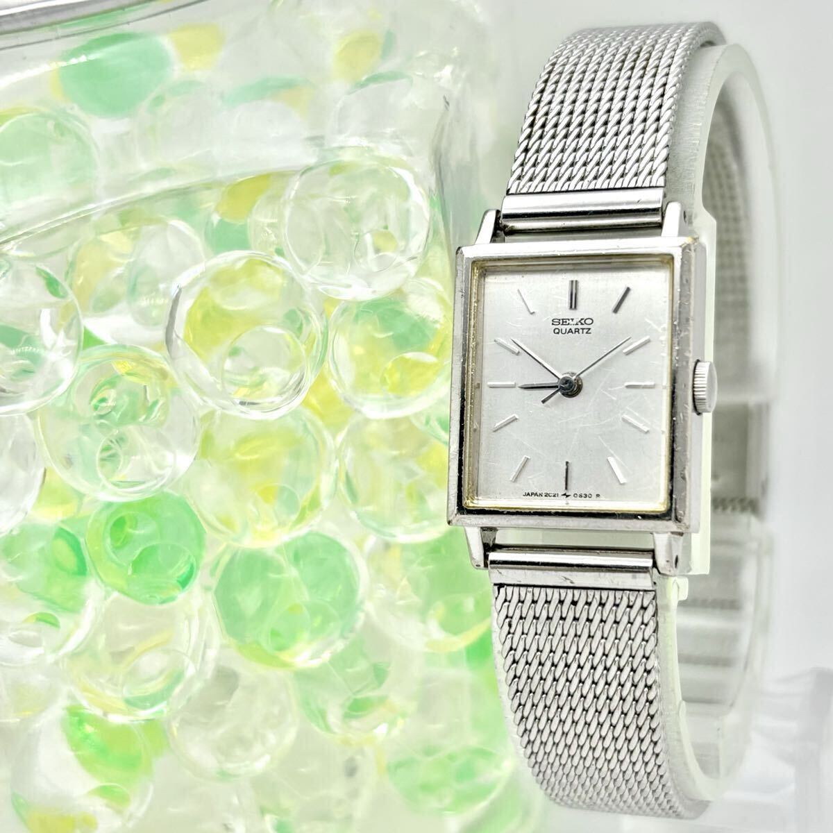 【新品電池】 SEIKO セイコー レディース 腕時計 シルバー スクエア 2C21-5190 420752拍卖