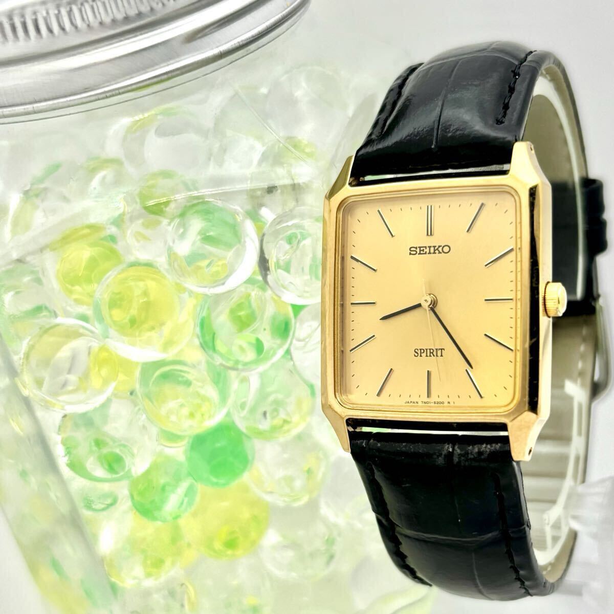 【美品/新品電池】 SEIKO セイコー SPIRIT スピリット メンズ 腕時計 ゴールド 7N01-5180 781418 新品ベルト拍卖