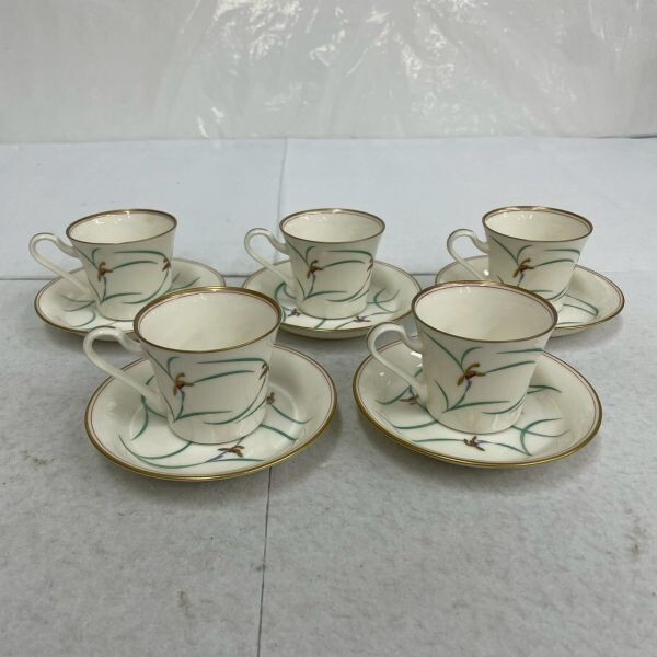 H712-O60-1830 KORANSHA 香蘭社 リンドフィールド カップ&ソーサー 5客セット まとめ 食器 金彩 OA拍卖