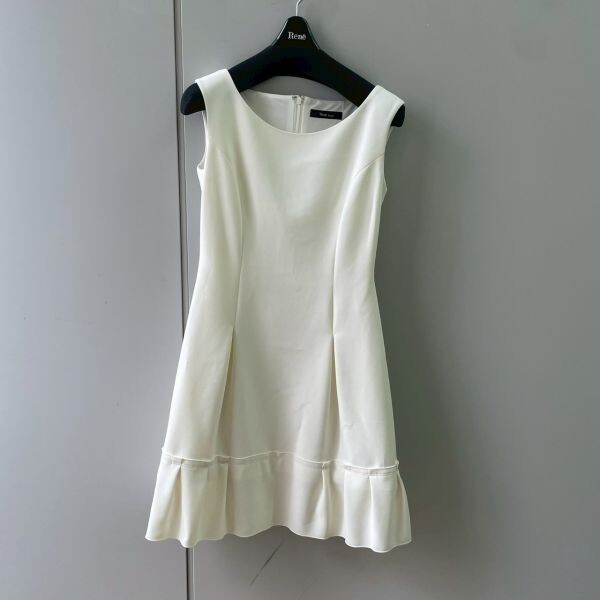 H730-O15-8586 Rene ルネ ノースリーブ ワンピース 34サイズ ミニ丈 5336090 ホワイト系 レディース 日本製 婦人服 ハンガー付き OA拍卖