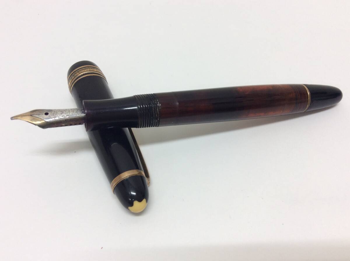 ■4591 MONTBLANC モンブラン マイスターシュテュック 万年筆 ペン先4810 14K 585 14金 ブラック×ゴールド 文房具 筆記未確認拍卖