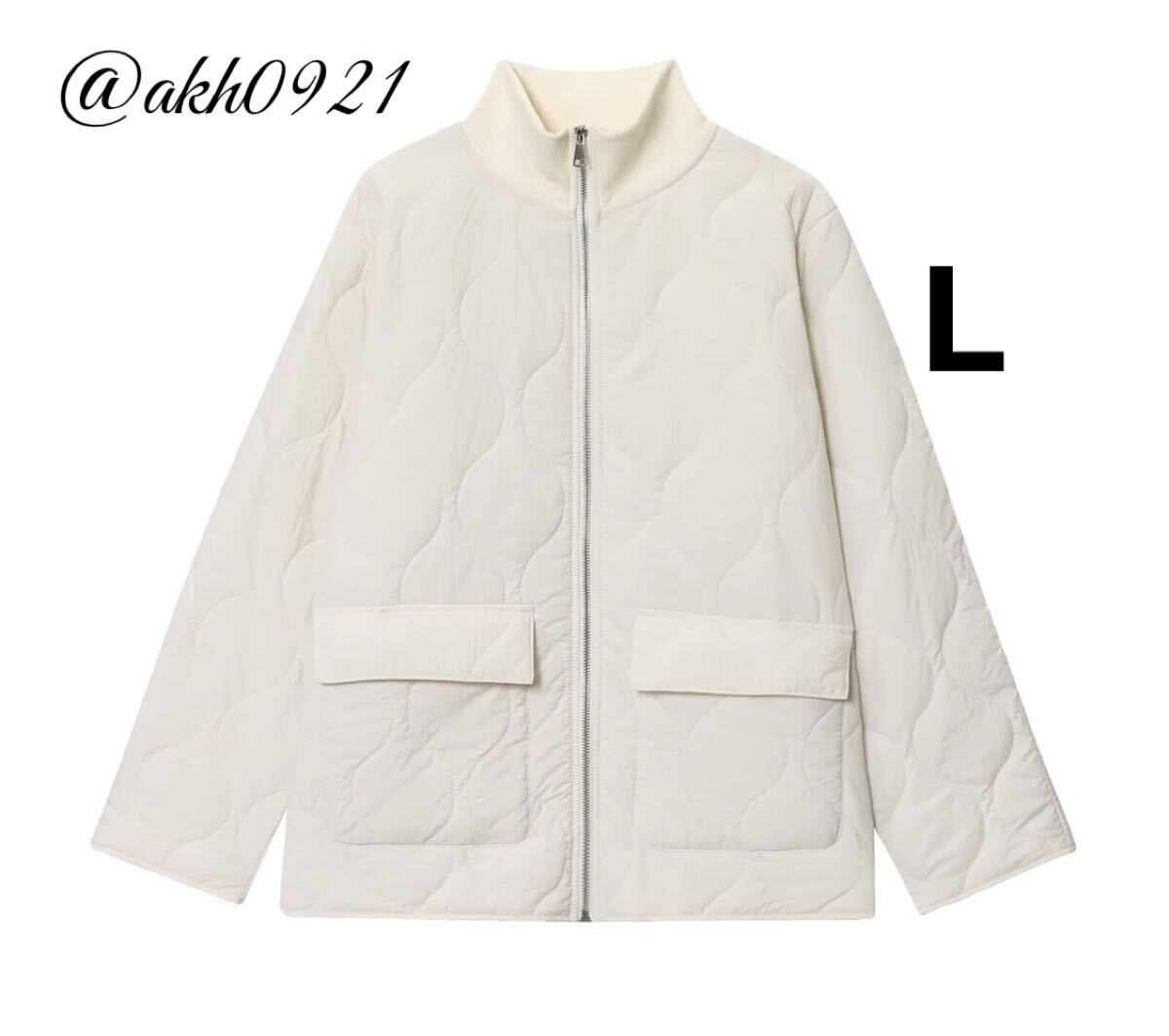 新品未使用★2025 秋新作★vintage ヴィンテージ レトロ キルティング ブルゾン ジャンパー アウター Lサイズ レディース★ZARA 好きな方に拍卖