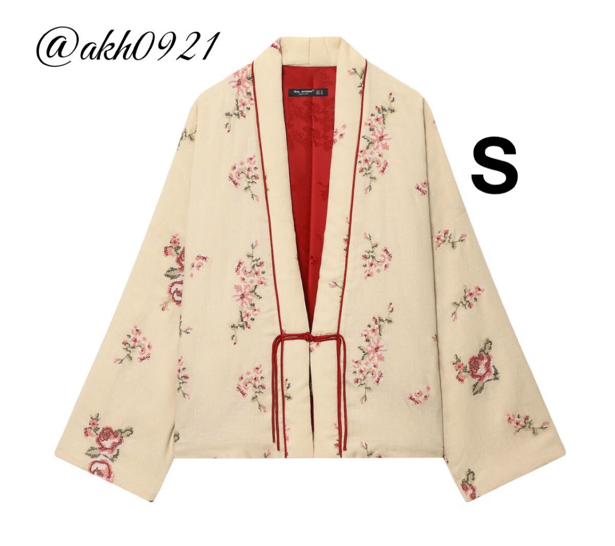 新品未使用★秋新作★vintage ヴィンテージ レトロ フラワー 花柄 刺繍 ガウンジャケット アウター Sサイズ レディース★ZARA 好きな方に拍卖