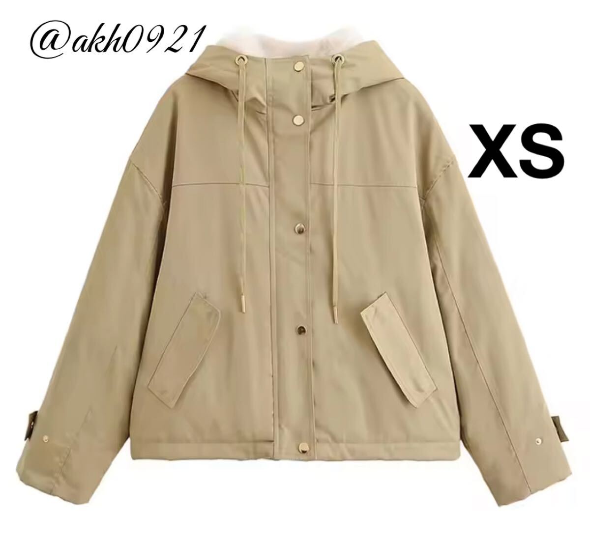 新品★秋新作★vintage ヴィンテージ レトロ ファー ナイロン風 ジャンパー ジャケット アウター XSサイズ レディース★ZARA 好きな方に拍卖