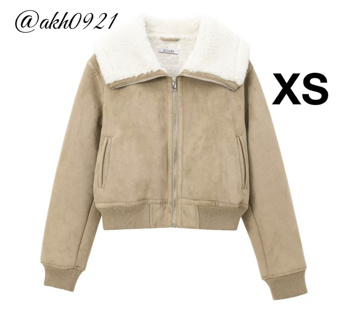 新品未使用★2025 A/W 秋新作★vintage ヴィンテージ レトロ ボア ファー ムートンコート アウター XSサイズ レディース★ZARA 好きな方に拍卖