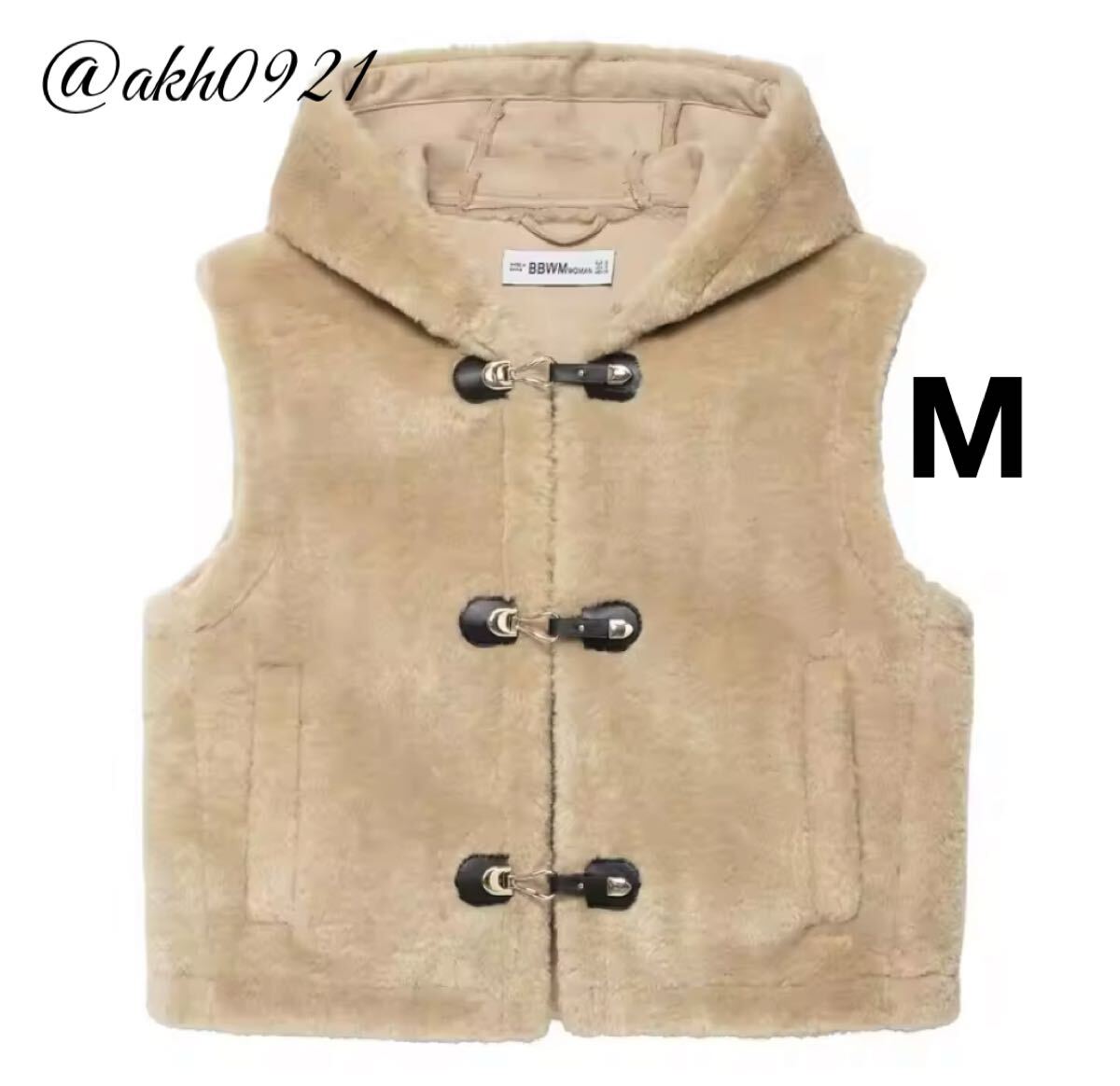 新品未使用★2025 A/W 秋新作★vintage ヴィンテージ レトロ ファー ダッフル ベスト トップス Mサイズ レディース★ZARA 好きな方に拍卖