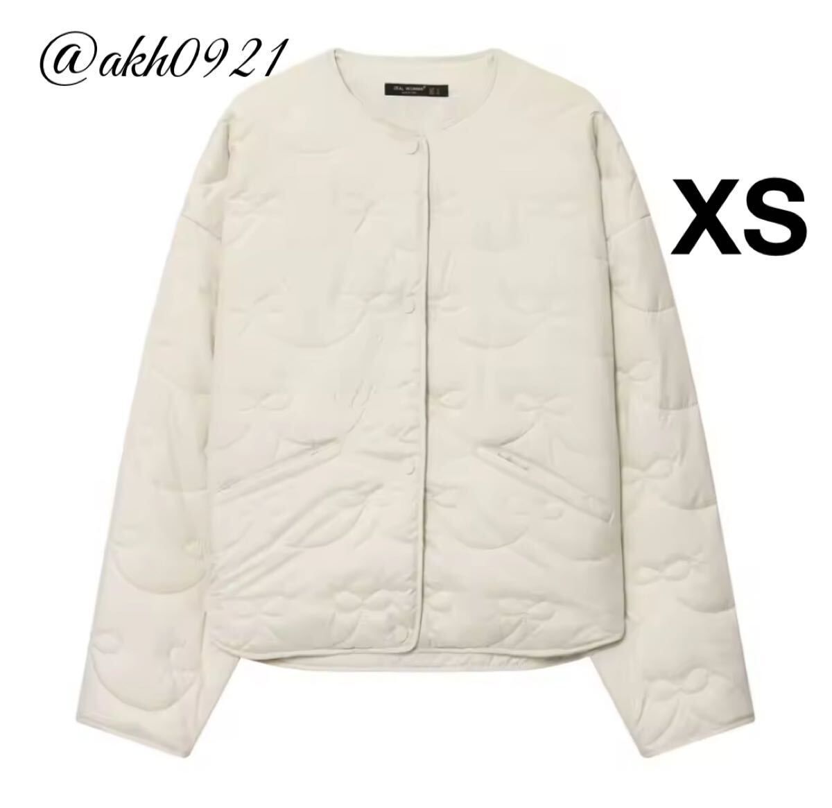 新品★秋新作★vintage ヴィンテージ レトロ リボンモチーフ キルティング ジャケット アウター XSサイズ レディース★ZARA 好きな方に拍卖