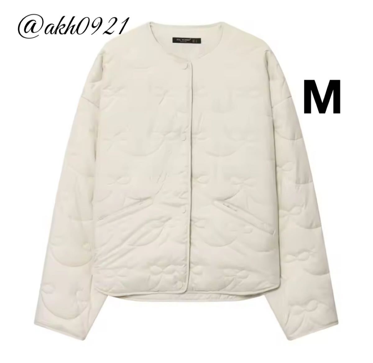 新品★2025 秋新作★vintage ヴィンテージ レトロ リボンモチーフ キルティング ジャケット アウター Mサイズ レディース★ZARA 好きな方に拍卖