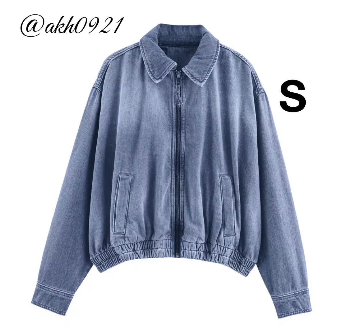 新品★2025 秋新作★vintage ヴィンテージ レトロ デニム ジャンパー ブルゾン ジャケット アウター Sサイズ レディース★ZARA 好きな方に拍卖