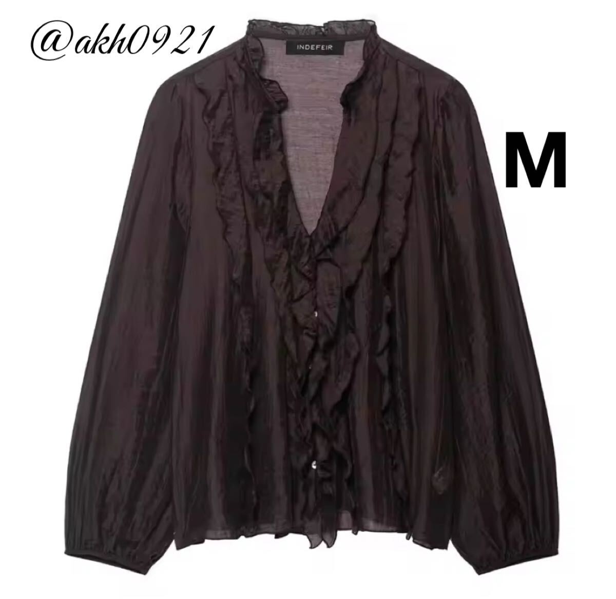 新品未使用★2025 A/W 秋新作★vintage ヴィンテージ レトロ brown フリル ブラウス トップス Mサイズ レディース★ZARA 好きな方に拍卖