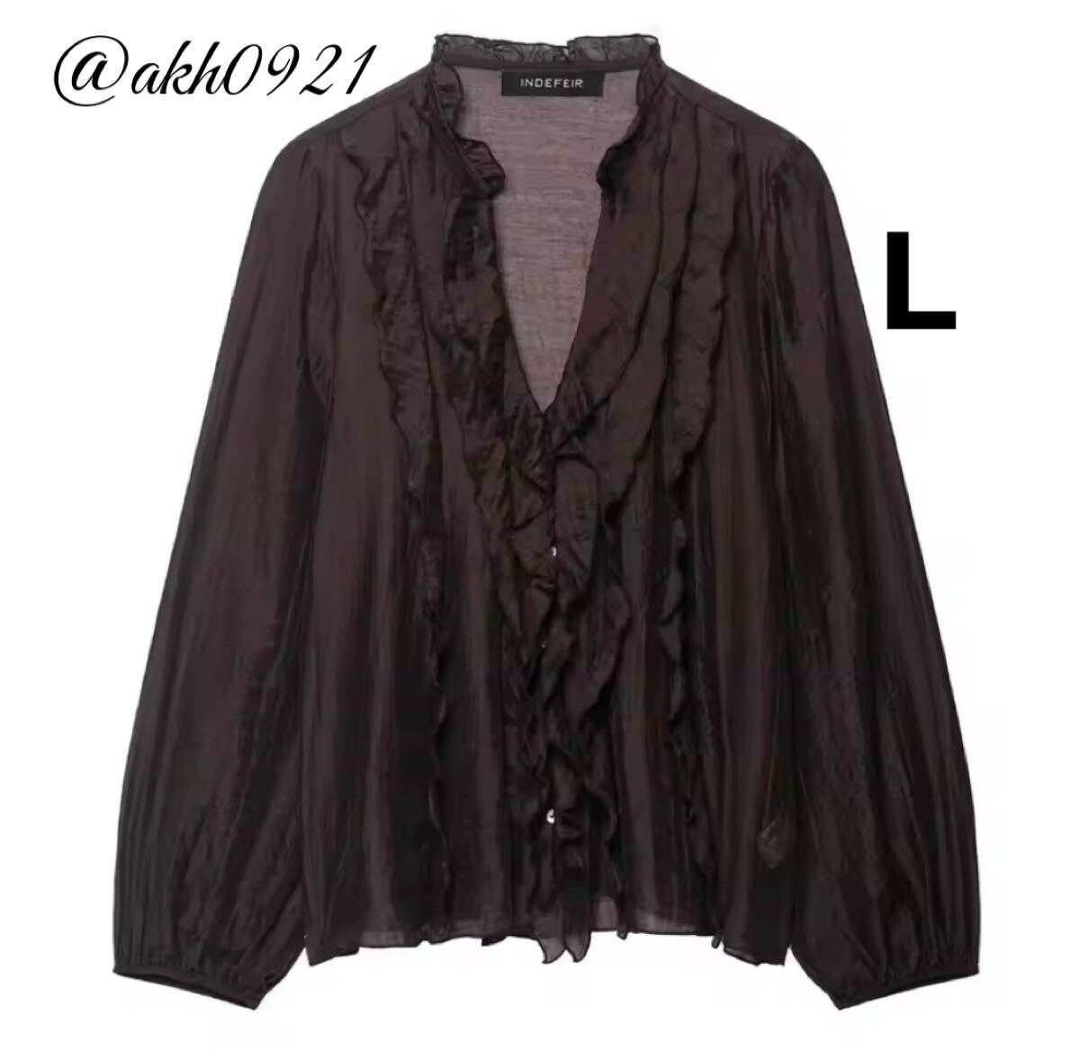 新品未使用★2025 A/W 秋新作★vintage ヴィンテージ レトロ brown フリル ブラウス トップス Lサイズ レディース★ZARA 好きな方に拍卖