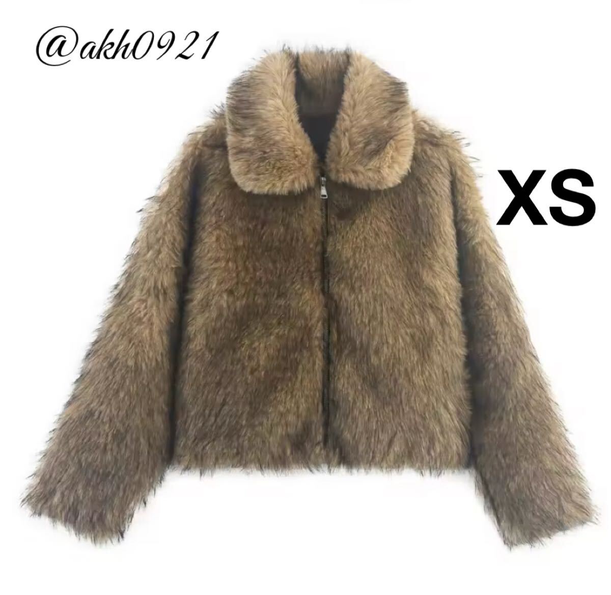 新品未使用★2025 A/W 秋新作★vintage ヴィンテージ レトロ ファー ブルゾン コート アウター XSサイズ レディース★ZARA 好きな方に拍卖