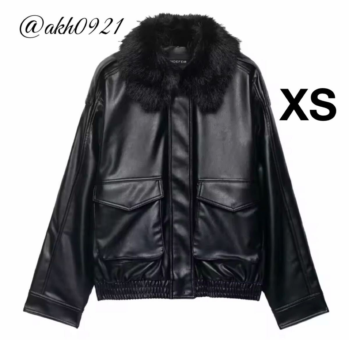 新品未使用★秋新作★vintage ヴィンテージ レトロ ファー 襟 フェイクレザー ジャケット アウター XSサイズ レディース★ZARA 好きな方に拍卖