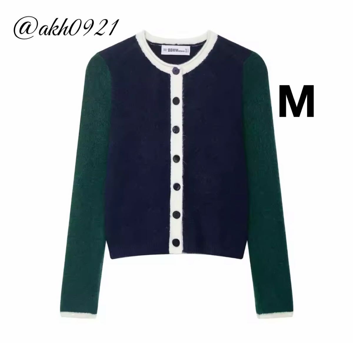 新品★秋新作★vintage ヴィンテージ レトロ ブロック 配色カラー ニット カーディガン トップス Mサイズ レディース★ZARA 好きな方に拍卖