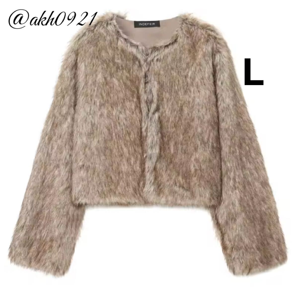 新品未使用★2025 秋新作★vintage ヴィンテージ レトロ ショート丈 ハーフ丈 ファーコート アウター Lサイズ レディース★ZARA 好きな方に拍卖