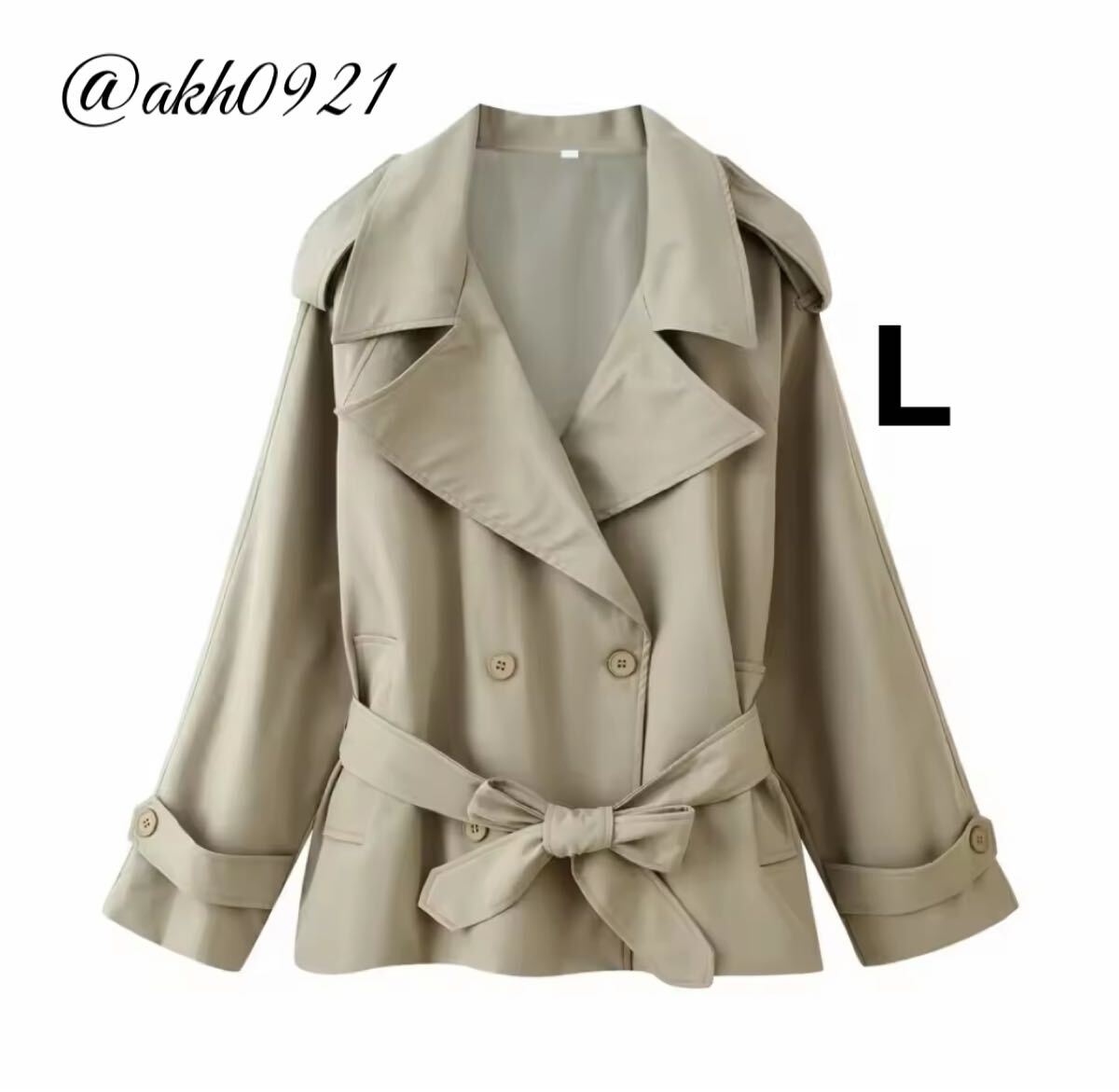 新品未使用★2025 A/W 秋新作★vintage ヴィンテージ レトロ ハーフ丈 トレンチコート アウター Lサイズ レディース★ZARA 好きな方に拍卖