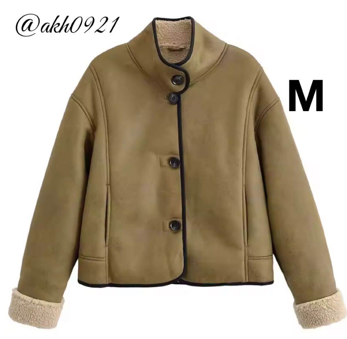 新品未使用★2025 A/W 秋新作★vintage ヴィンテージ レトロ ボア ムートンコート アウター Mサイズ レディース★ZARA 好きな方に拍卖