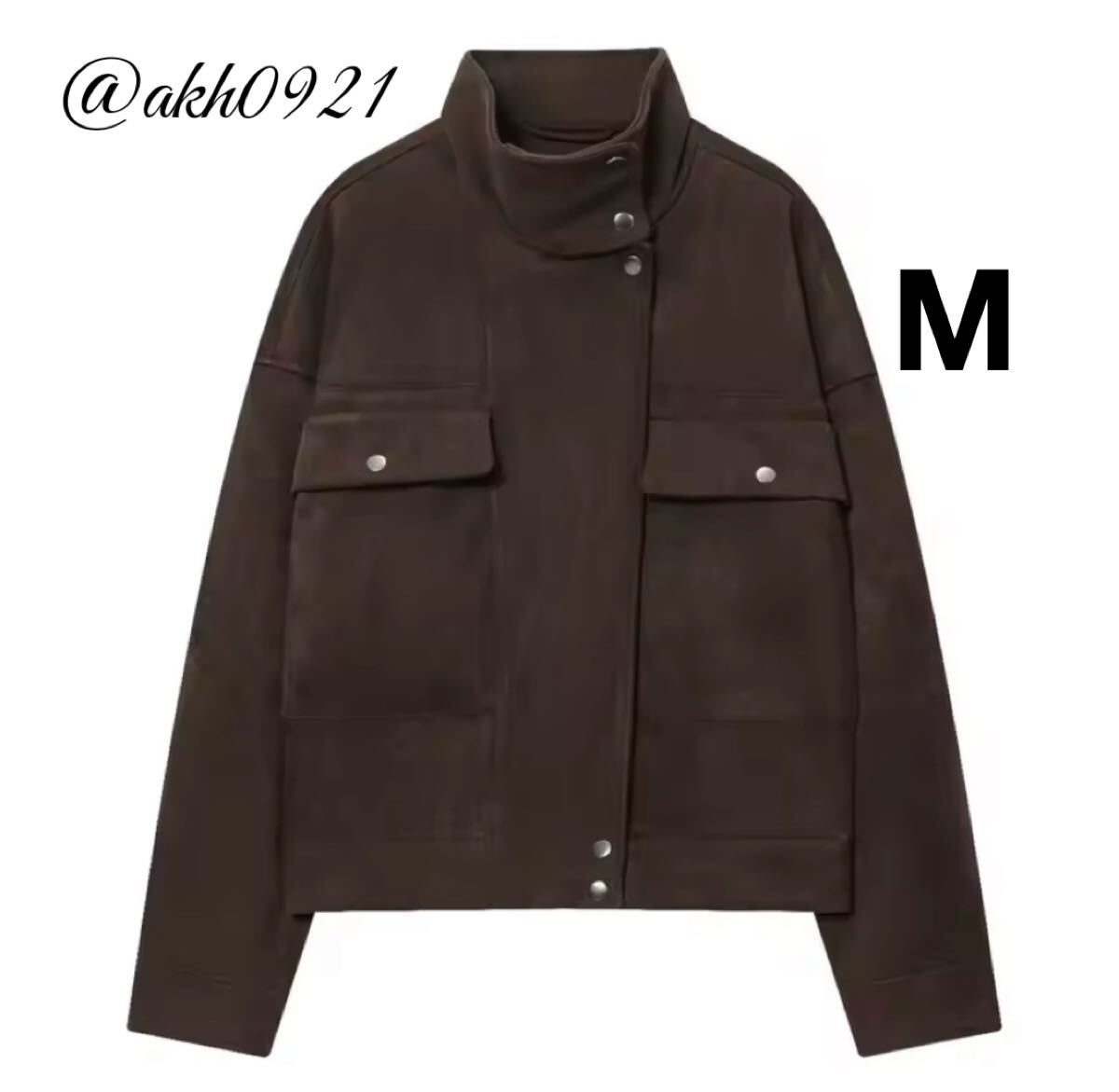 新品未使用★2025 秋新作★vintage ヴィンテージ レトロ ブラウン ジャンパー ブルゾン アウター Mサイズ レディース★ZARA 好きな方に拍卖