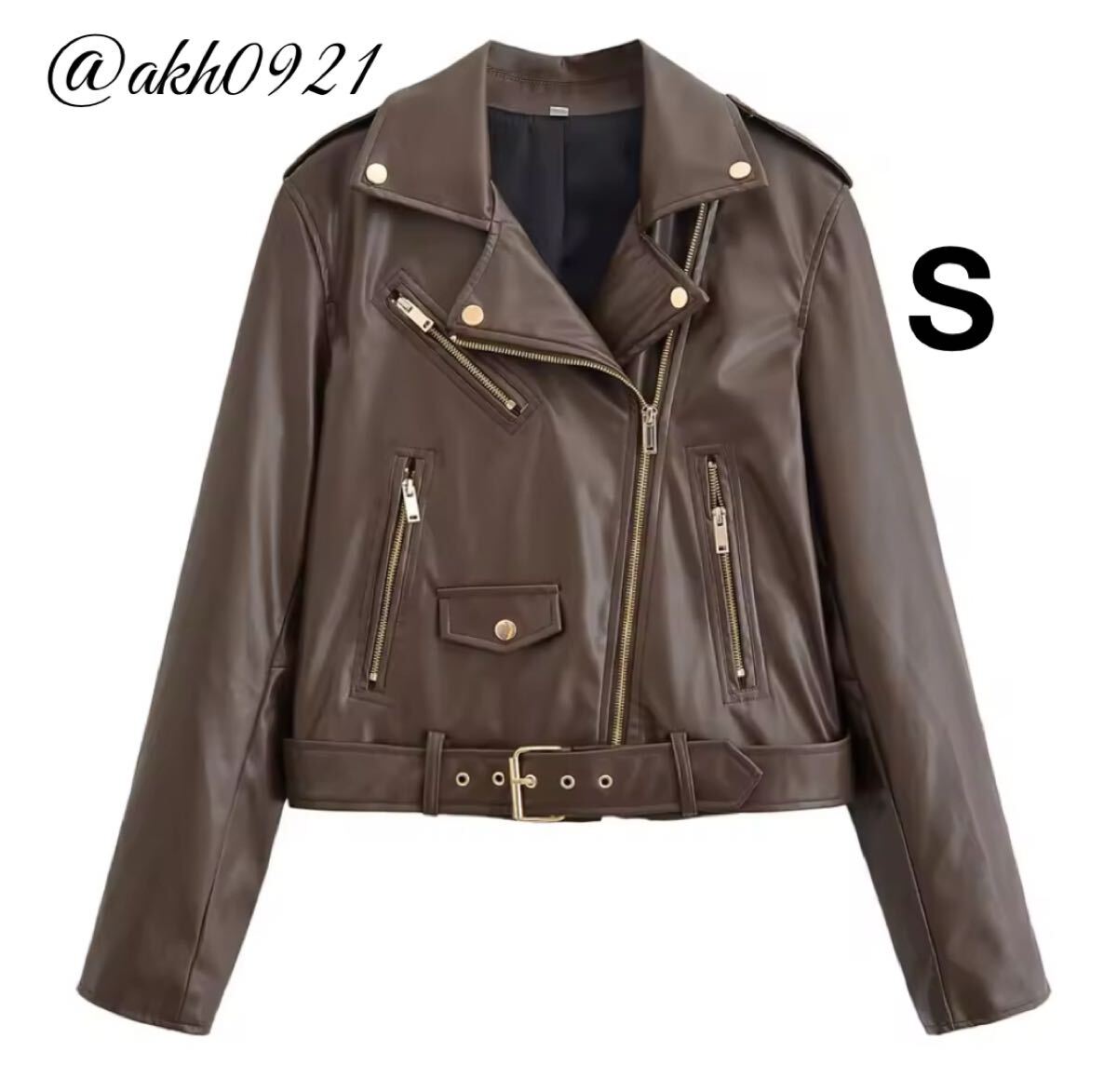 新品★2025 秋新作★vintage ヴィンテージ レトロ フェイクレザー PU ライダースジャケット アウター Sサイズ レディース★ZARA 好きな方に拍卖