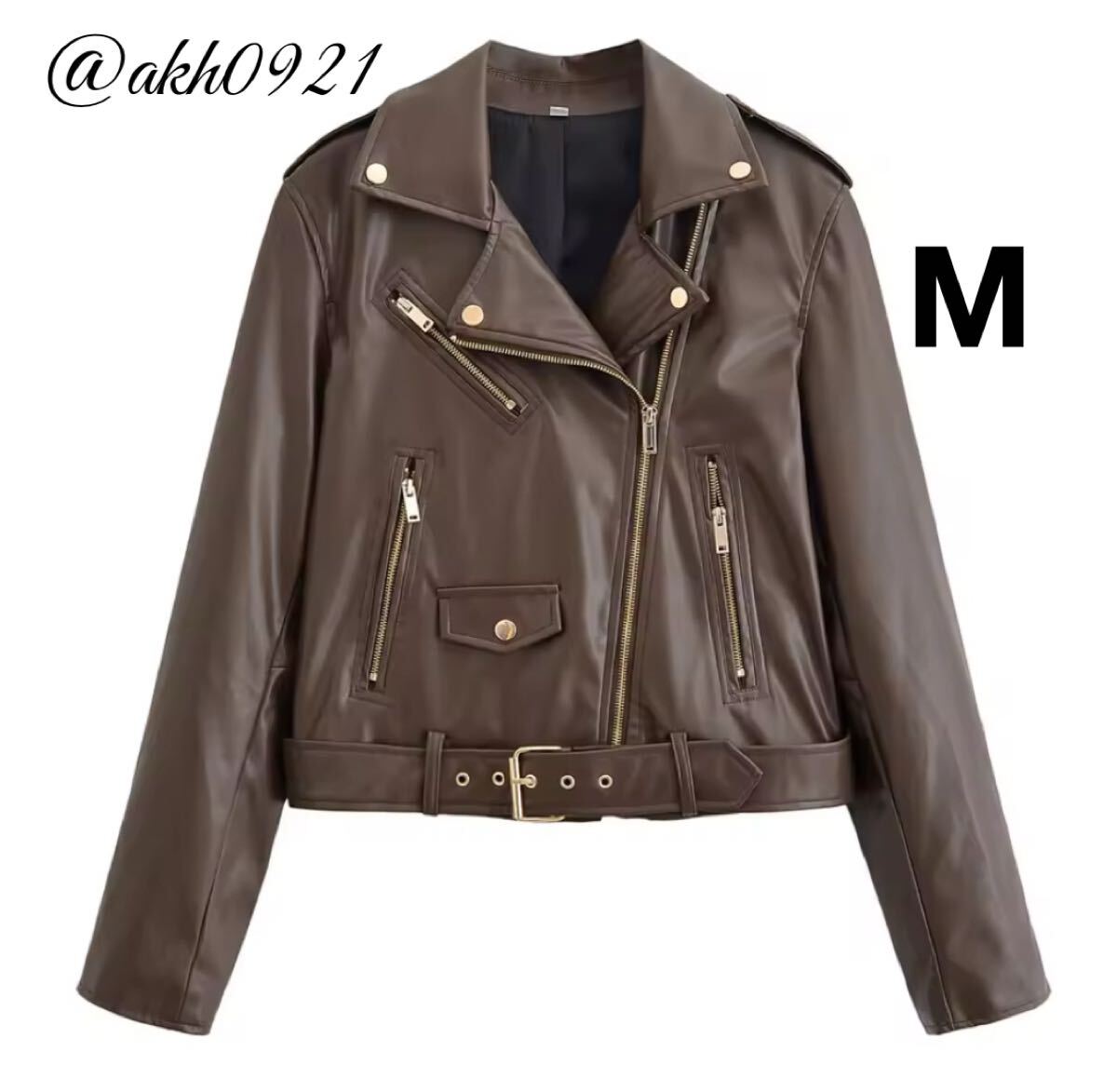 新品★2025 秋新作★vintage ヴィンテージ レトロ フェイクレザー PU ライダースジャケット アウター Mサイズ レディース★ZARA 好きな方に拍卖