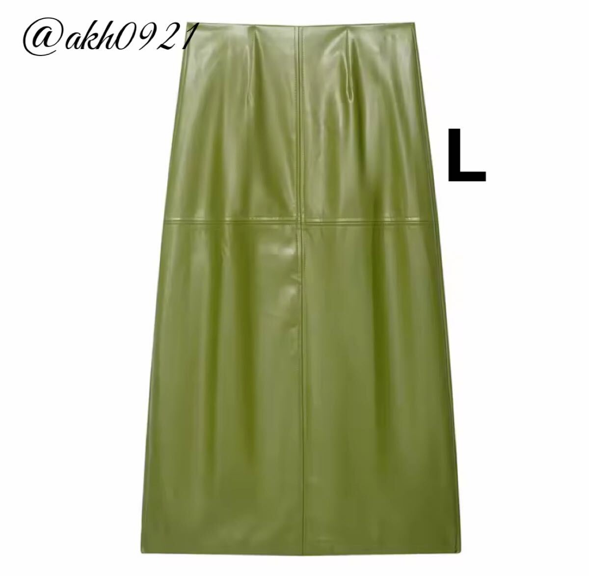 新品★2025 秋新作★vintage ヴィンテージ レトロ グリーン フェイクレザー タイトスカート ボトムス Lサイズ レディース★ZARA 好きな方に拍卖