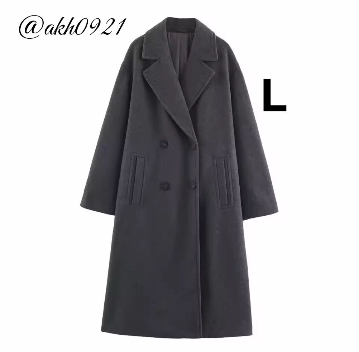 新品未使用★2025 A/W 秋新作★vintage ヴィンテージ レトロ ロング チェスターコート アウター Lサイズ レディース★ZARA 好きな方に拍卖